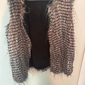 Chic Faux Fur Vest in Black and Brown